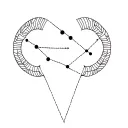 Constellation of Aries in shape with Stitch the sign of the zodiac of Aries, that of the Virgin and the Libra tattoo design idea