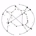 Constellation of Aries in shape with Stitch the sign of the zodiac of Aries, that of the Virgin and the Libra tattoo design idea
