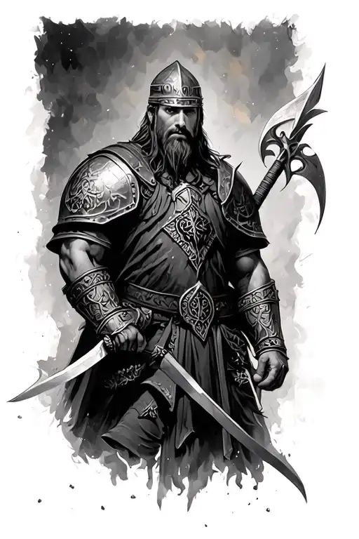 Saxon english warrior tattoo design idea