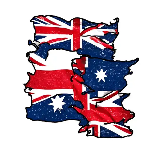 Australian flag with Amsterdam flag intertwined tattoo design idea