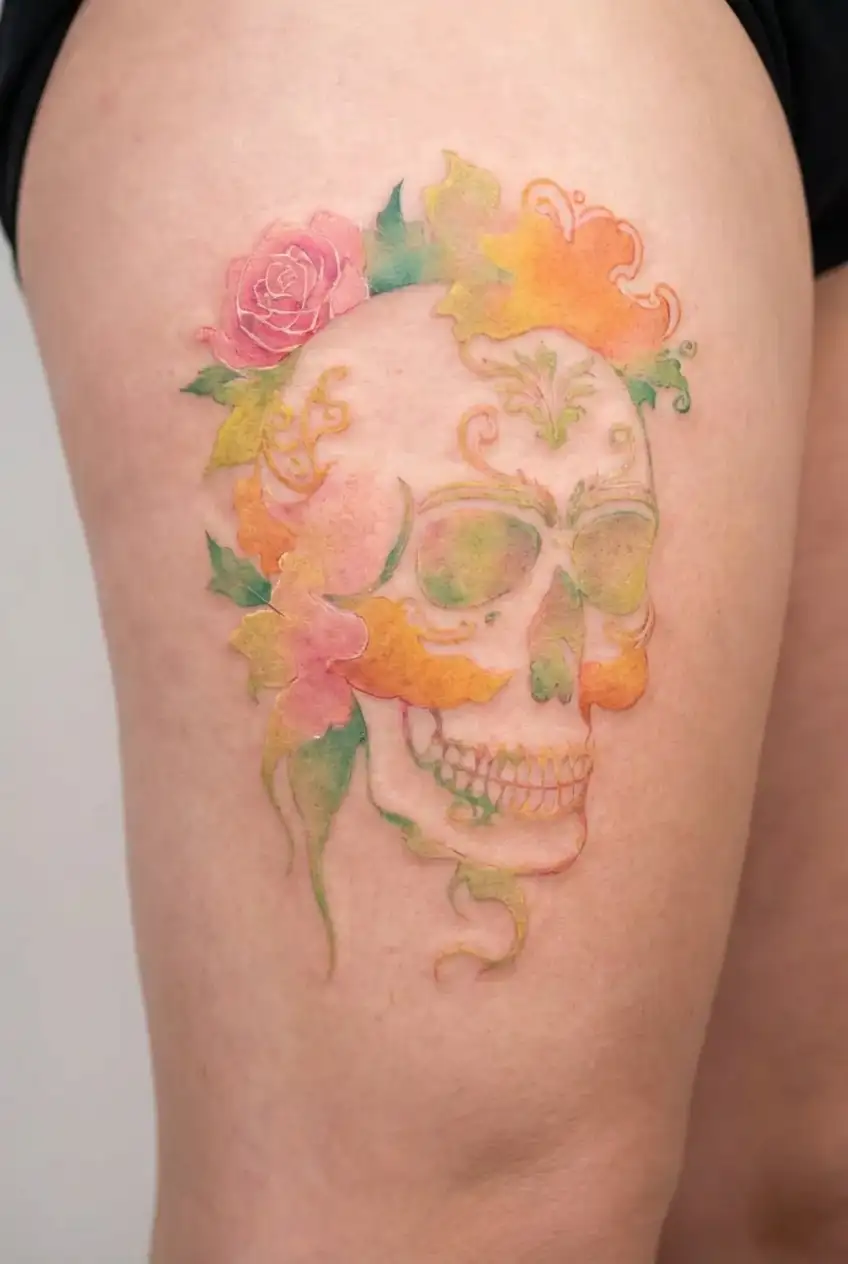 sugar-skull tattoo design idea