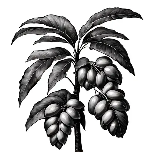 Banana Tree with fruit tattoo design idea