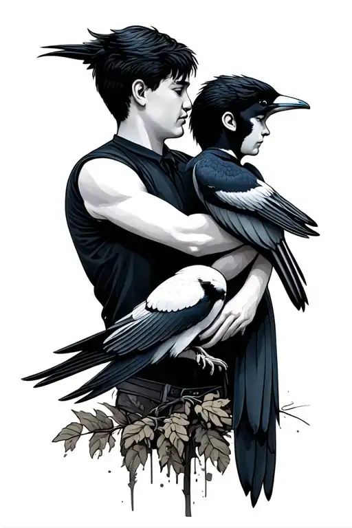  father and son, Newcastle united, magpies tattoo design idea