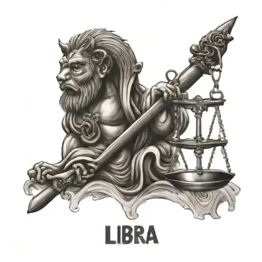libra scale and japanese sign for strenght and japanese sign for love tattoo design idea