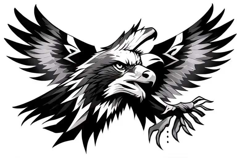 eagle wolf mix tattoo design combining elements tattoo design idea