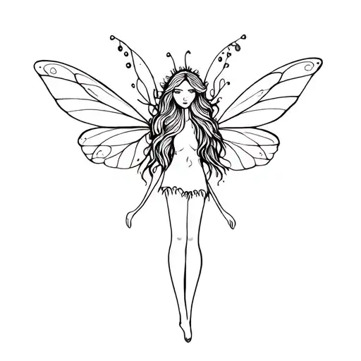 cactus fairy tattoo design idea