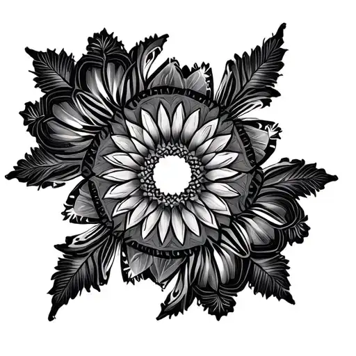 mandala scale cross tattoo design idea