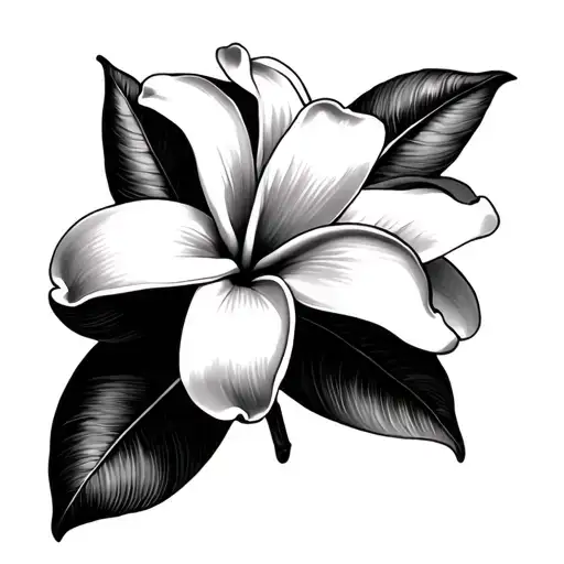 frangipani flower tattoo design idea