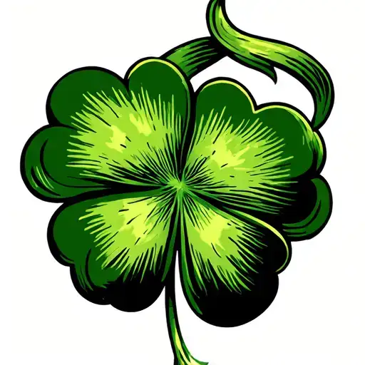 penny four leaf clover tattoo design idea