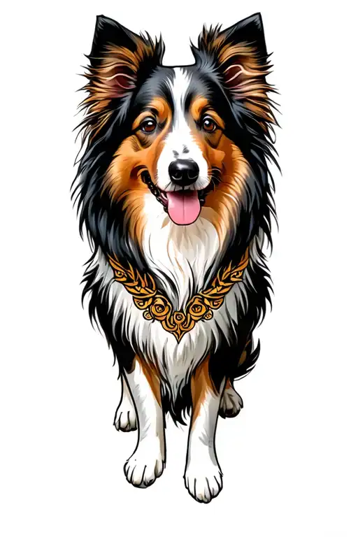sheltie Sable tattoo design idea