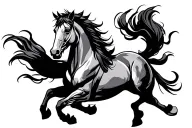 warrior horse running tattoo design idea