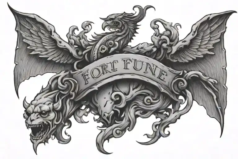 Fortune helps the brave. tattoo design idea