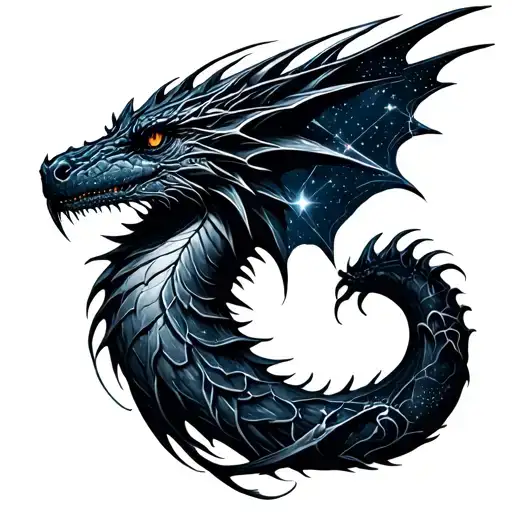 draco constellation tattoo design idea