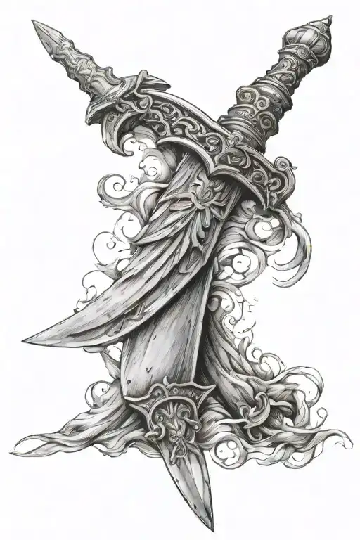 Realistic Roman Gladius in Perfect Condition tattoo design idea