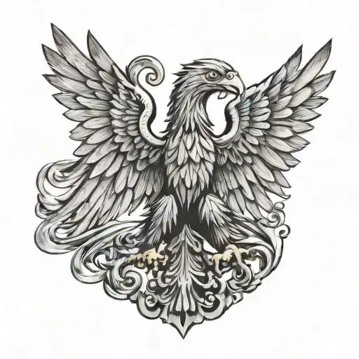 half polish half German eagle tattoo design idea
