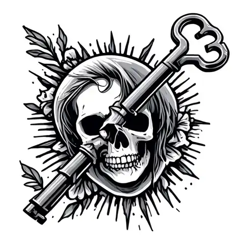 goonies skeleton key tattoo design idea