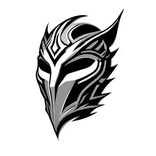 rey mysterio mask logo merged tattoo design idea