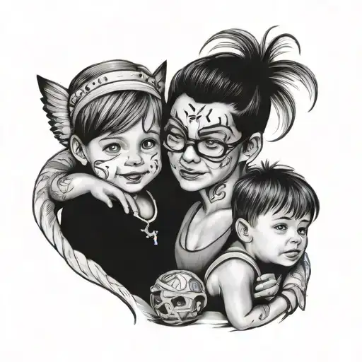 Grandkids tattoo design idea