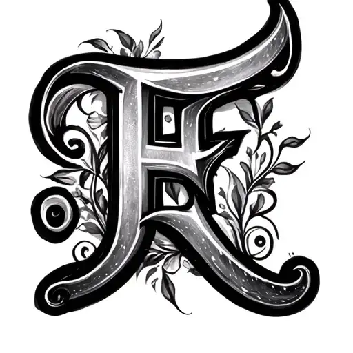 Cursive F tattoo design idea
