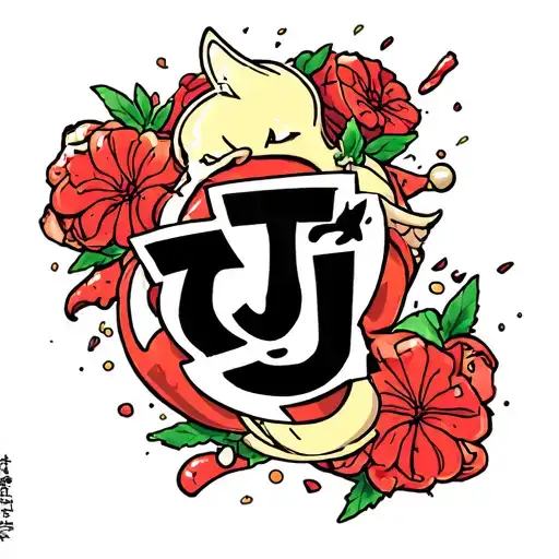 TJ, spicy, alcohol, anime.  tattoo design idea