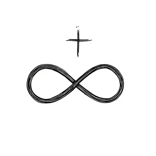 infinity symbol with double cross tattoo design idea