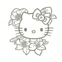 hello Kitty flores tattoo design idea