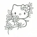 hello Kitty flores tattoo design idea