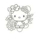 hello Kitty flores tattoo design idea