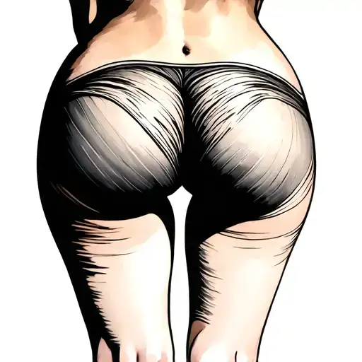 Buttocks tattoo design idea