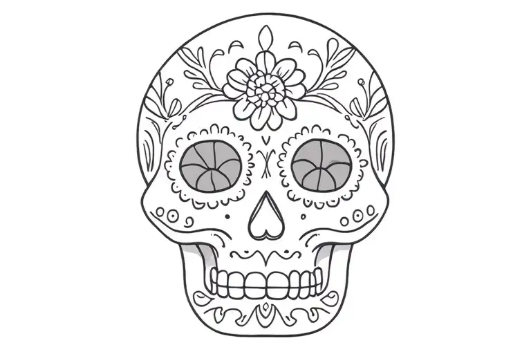 Mexican sugar skull tattoo design idea