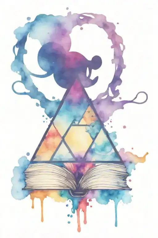Mickey Mouse ears deathly hallows  books tattoo design idea