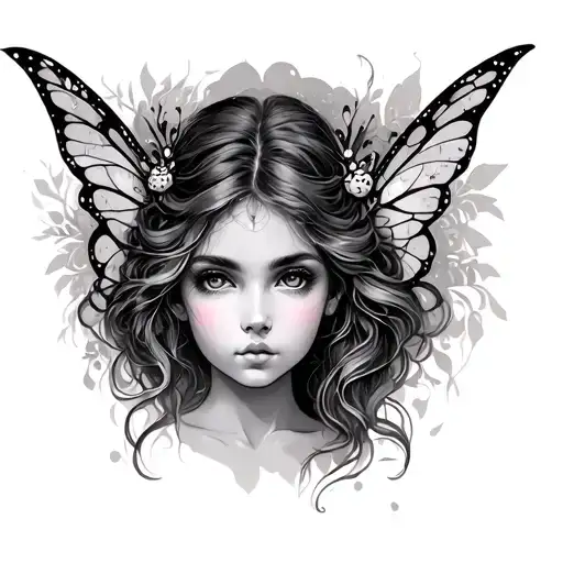Fairy Face tattoo design idea