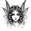 Fairy Face tattoo design idea