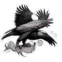 condor with pachamama spiral tattoo design idea