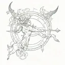 Sagittarius and Taurus zodiac symbol tattoo design idea