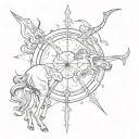 Sagittarius and Taurus zodiac symbol tattoo design idea