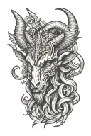 baphomet head tattoo design idea
