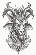 baphomet head tattoo design idea