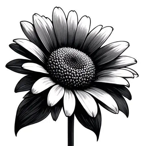 Black Daisy tattoo design idea