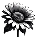 Black Daisy tattoo design idea