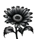 Black Daisy tattoo design idea