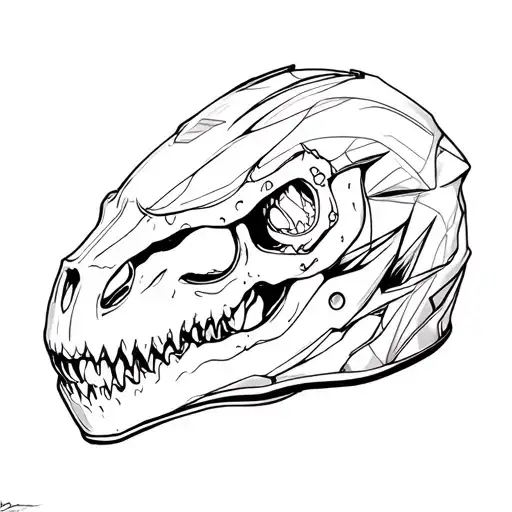 "Dinosaur skull" motorcycle helmet tattoo design idea
