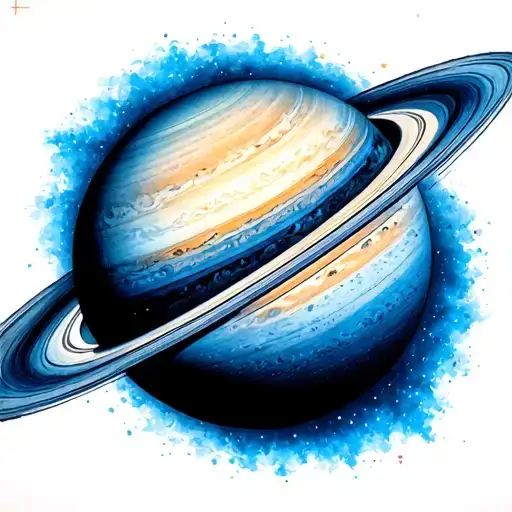 uranus, small tattoo of planet blue, sketch on paper, beautiful, 4k, high resolution, high detail, minimalism tattoo design idea