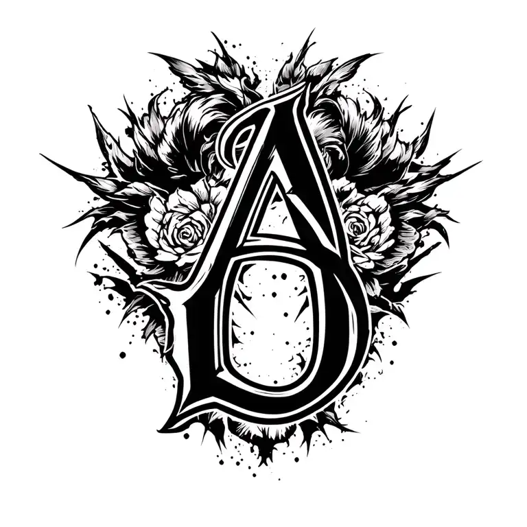 Initials A nad L font tattoo design tattoo design idea