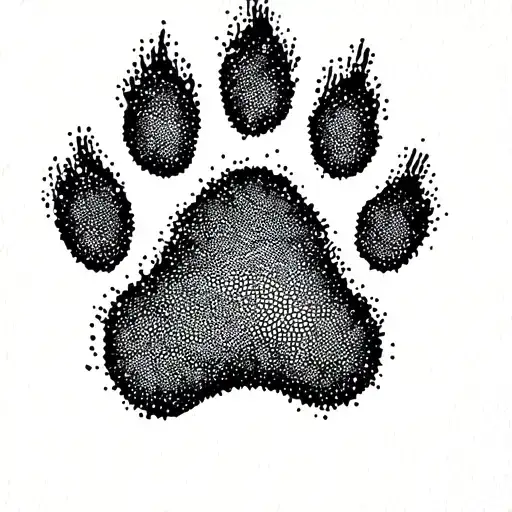 film photo cat paw print tattoo design idea