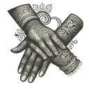Mandela, hands holding, high quality symbol intertwined tattoo design idea