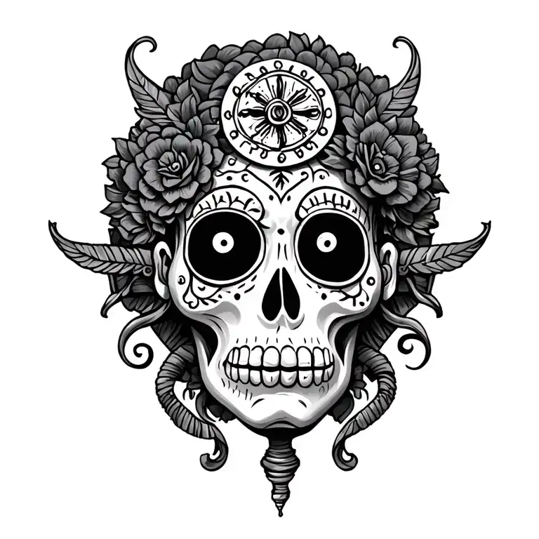 Voodoo symbols fo protection around baron samedi tattoo design idea