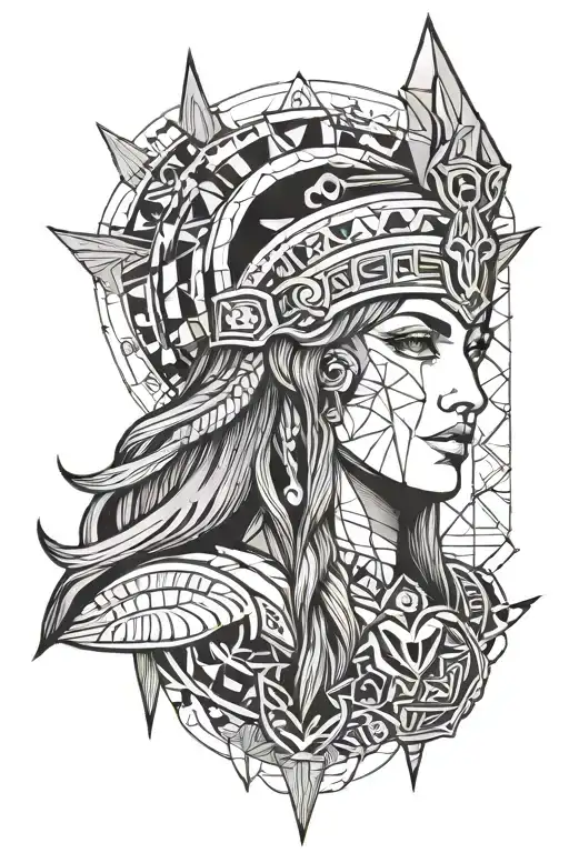 Athena goddess tattoo design idea