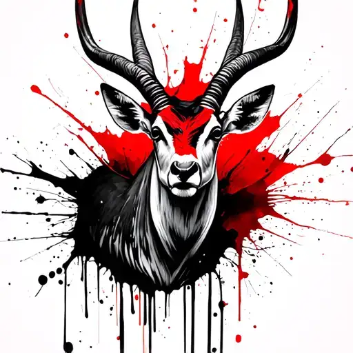 gazelle horns tattoo design idea