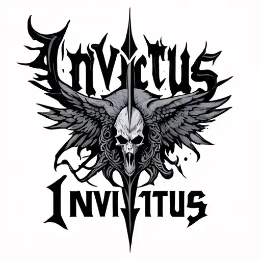 "Invictus" undefeated warrior tattoo design idea